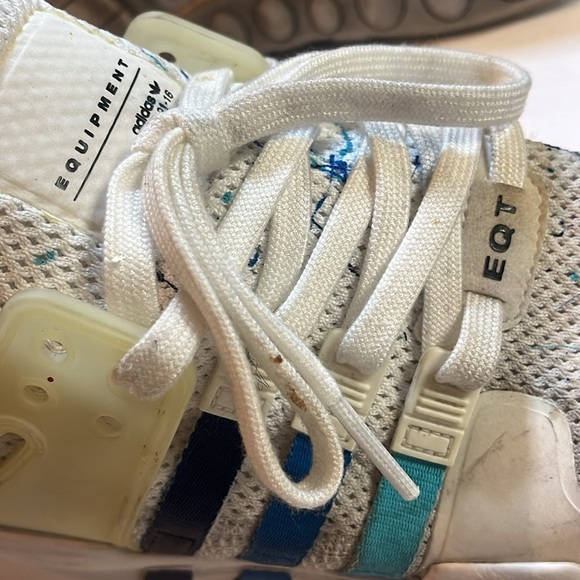 Adidas Originals EQT Bask ADV Shoes Sz 9 'Cream Blue The Three Stripes - Picture 8 of 11